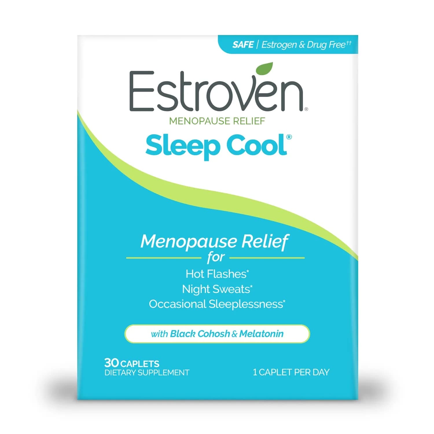 Estroven Sleep Cool for Menopause Relief 30 Caplets | Clinically Proven Sleep Support for Hot Flashes & Night Sweats