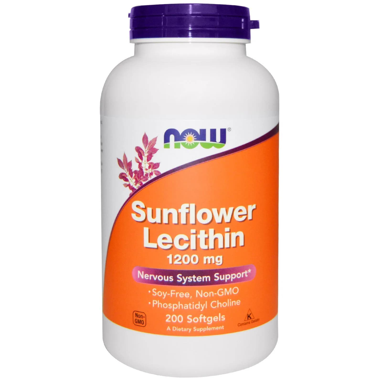 NOW Foods Sunflower Lecithin 1200mg | Non-GMO, Soy-Free, Brain & Nervous System Support