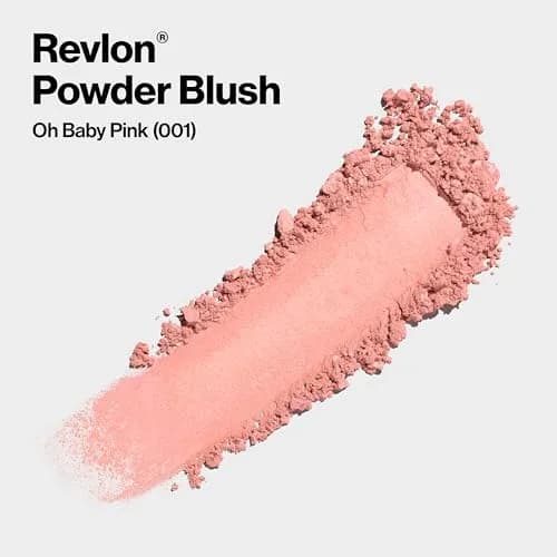 REVLON Powder Blush Face Makeup Oh Baby! Pink 5ml (0.17 oz) | Buildable Color for Natural Glow thumbnail 2