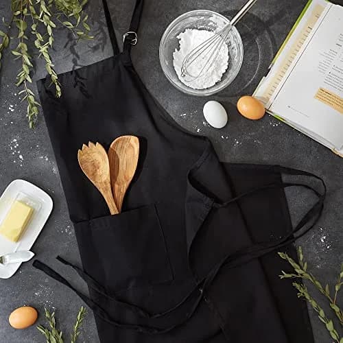 DII Chef Apron Black | Unisex Cotton Kitchen Essential (28x32 inches) thumbnail 4