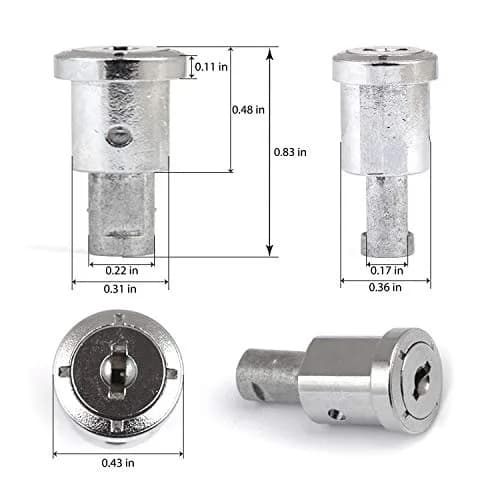 Bulk Vending Lock & Key for Beaver Gumball Vending Machine | Metal Round Lock, Silver, Canada | Replacement Part thumbnail 2