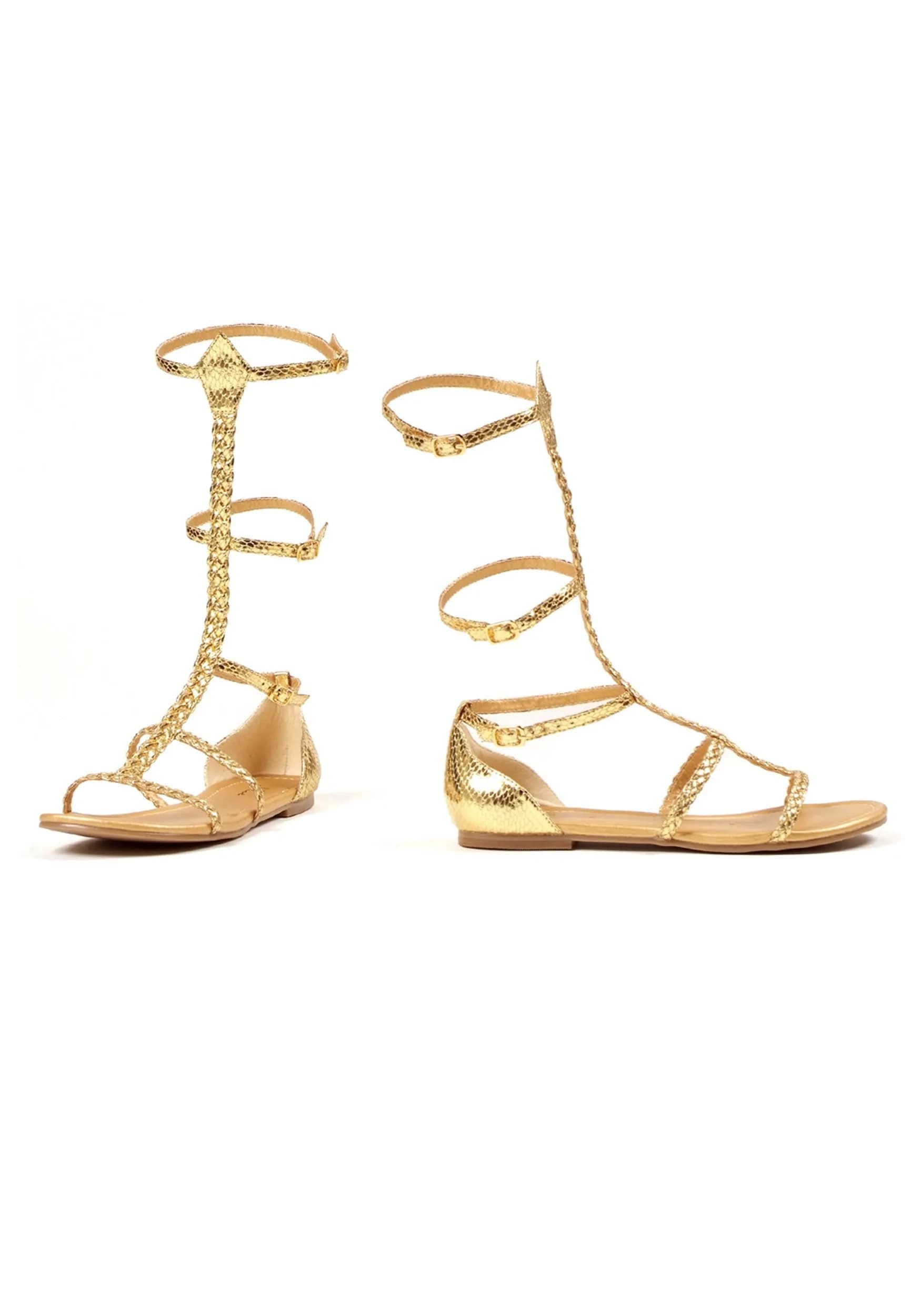 Ellie Shoes Women's Egyptian Sandals 11 | Braided straps, all man-made materials, casual style, size 11 — Gold
