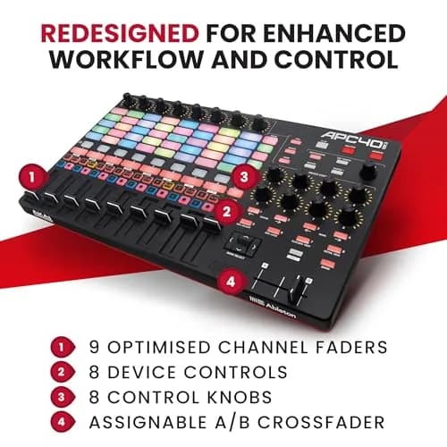 Akai Professional APC40 MKII USB MIDI Controller with Ableton Live Lite, 5x8 Clip Matrix, Knobs & Faders | 1.8 kg (3.97 lb) thumbnail 4