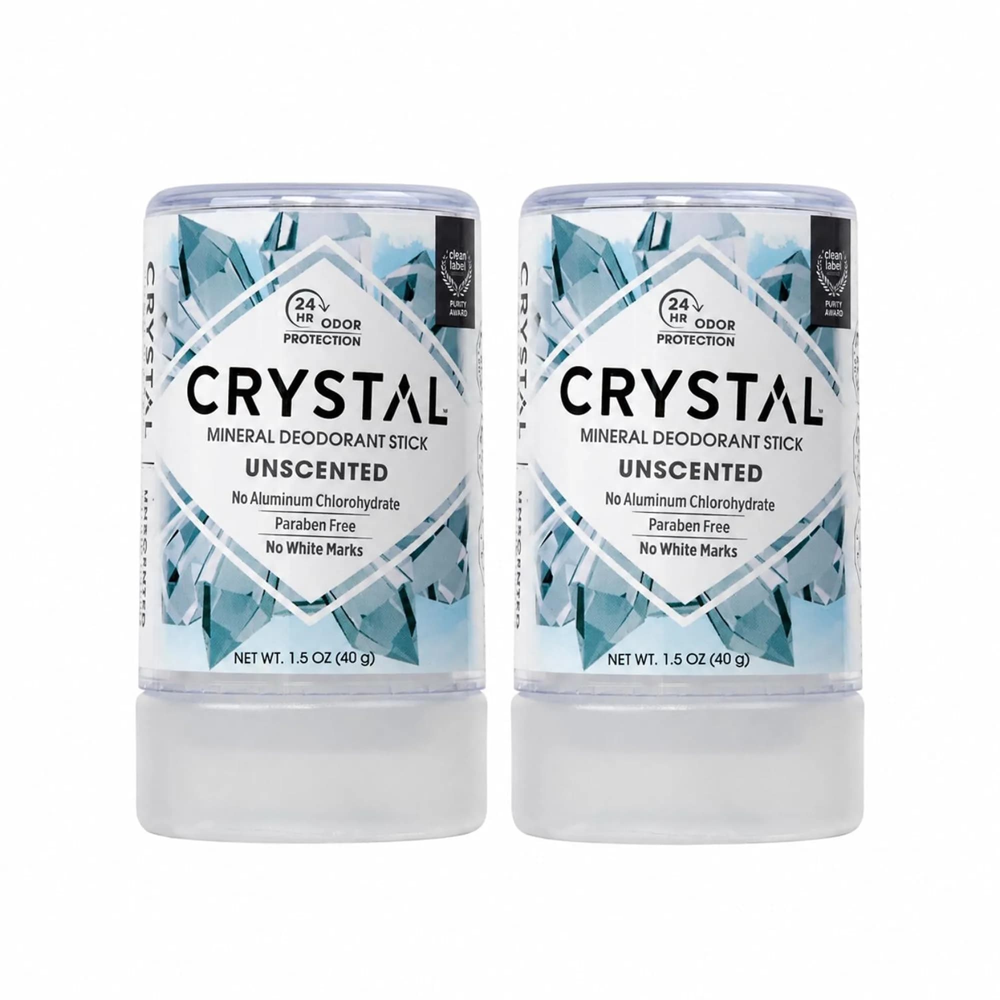 Crystal Essence Unscented Deodorant Stick 120.5g (4.25 oz) | Natural Mineral Odor Protection — 3 Ounce