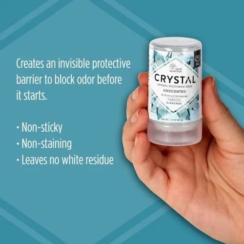 Crystal Essence Mineral Deodorant Stick Unscented 1.5 fl oz (44 ml) | 24-Hour Odor Protection thumbnail 3