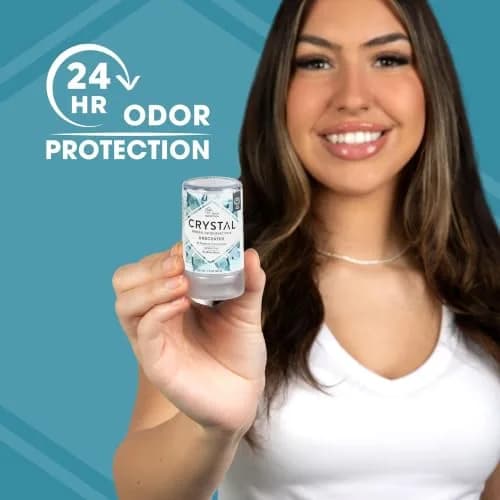 Crystal Essence Mineral Deodorant Stick Unscented 1.5 fl oz (44 ml) | 24-Hour Odor Protection thumbnail 4