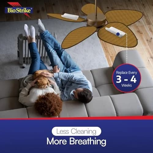 BioStrike Ceiling Fan Air Filters for Blades | Dust & Allergen Catcher, Peel & Stick, Made in USA thumbnail 7