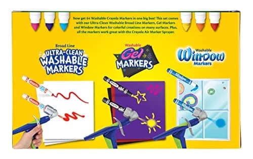 Crayola Washable Broad Line Marker Variety Set (64ct) | Ultra-Clean, Gel FX, & Window Markers for Kids & Crafts thumbnail 6