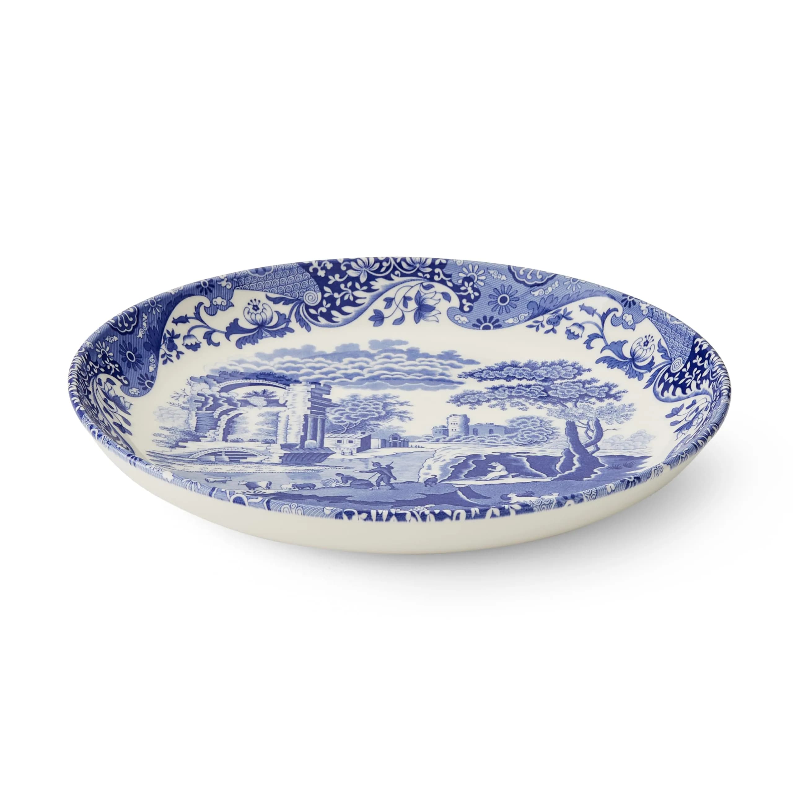 Portmeirion Blue Italian Pasta Serving Bowl - Blue/White | Made in England, Dishwasher & Microwave Safe - main product image