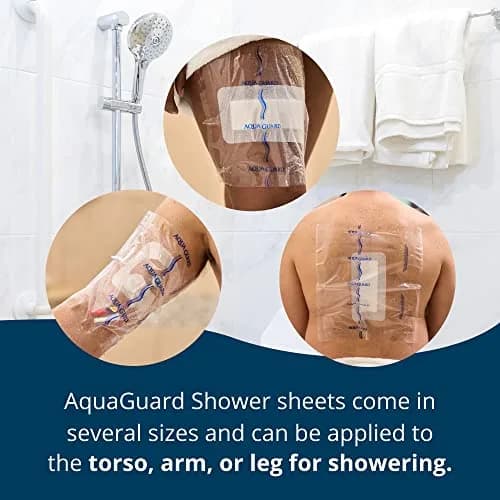 TIDI AquaGuard Wound Cover for Showering 10 in x 12 in | Waterproof, Hypoallergenic, Single-Use Sheets thumbnail 6