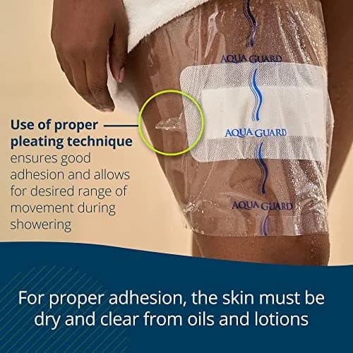 TIDI AquaGuard Wound Cover for Showering 12 in x 24 in (Pack of 7) | Waterproof Shower Sheets for Large Wounds thumbnail 4