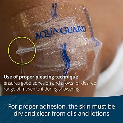 TIDI AquaGuard Wound Cover for Showering, 4 in x 4 in (6.5 cm x 6.5 cm) Coverage, Pack of 7 Sheets | USA-Sourced Shower Protection thumbnail 4