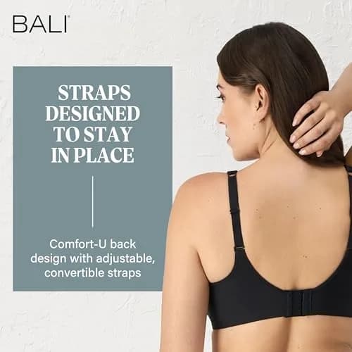 Bali Women's One Smooth U Ultra Light Illusion Neckline Underwire Bra, 36C | Seamless Support for Everyday Comfort thumbnail 6