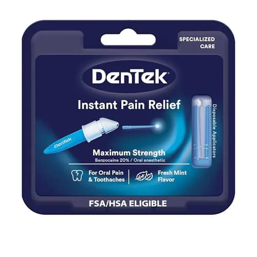 DenTek Instant Oral Pain Relief Kit with Benzocaine, 50 Treatments | Maximum Strength Mint Oral Anesthetic thumbnail 1