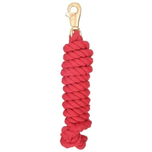 Tough 1 Red Braided Cotton Lead with Triggerbull Snap 2.59 m (8 1/2') | Soft Cotton Rope for Stable Comfort thumbnail 1