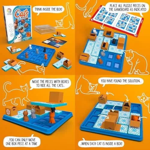 SmartGames Cats & Boxes Travel Puzzle Game 1 Unit | Builds Planning & Sequential Thinking thumbnail 9