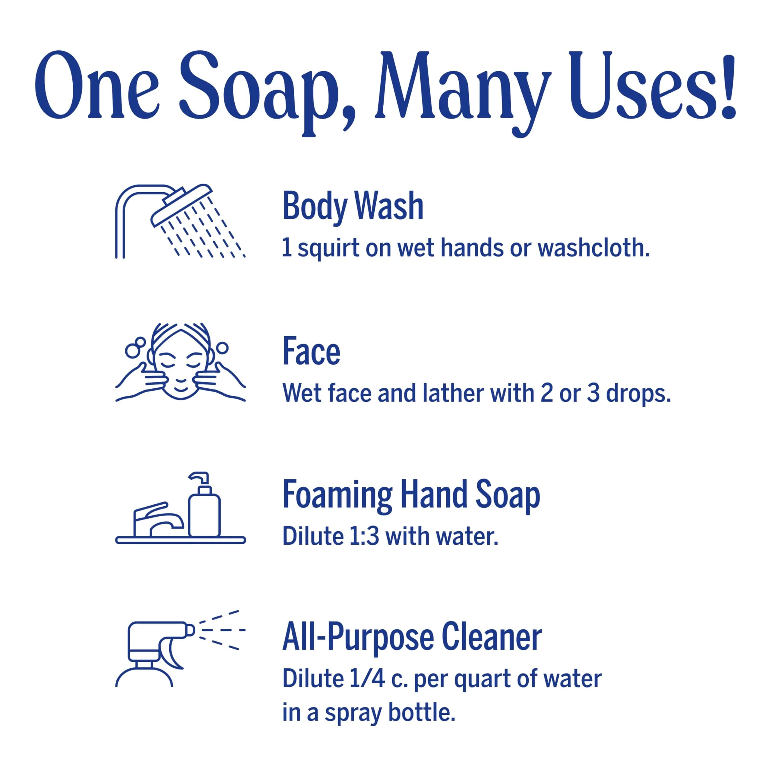 Dr. Bronner's Rose Pure-Castile Liquid Soap 16 oz | Versatile Organic Body Wash for All - view 6