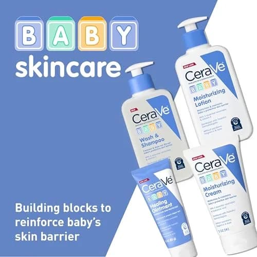 CeraVe Baby Moisturizing Lotion with Ceramides, Niacinamide & Vitamin E, Fragrance-Free, 237ml (8 Fl Oz) thumbnail 5