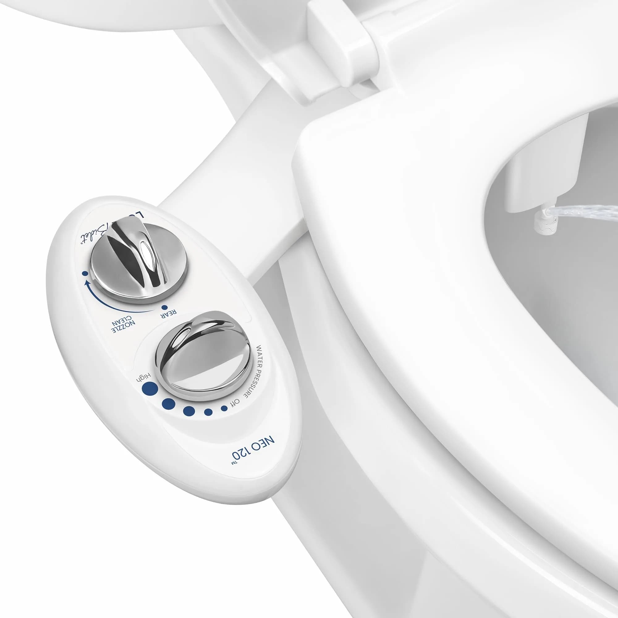 LUXE Bidet NEO 120 Attachment White | Non-Electric Single Nozzle Bidet for Two-Piece Toilets - main product image