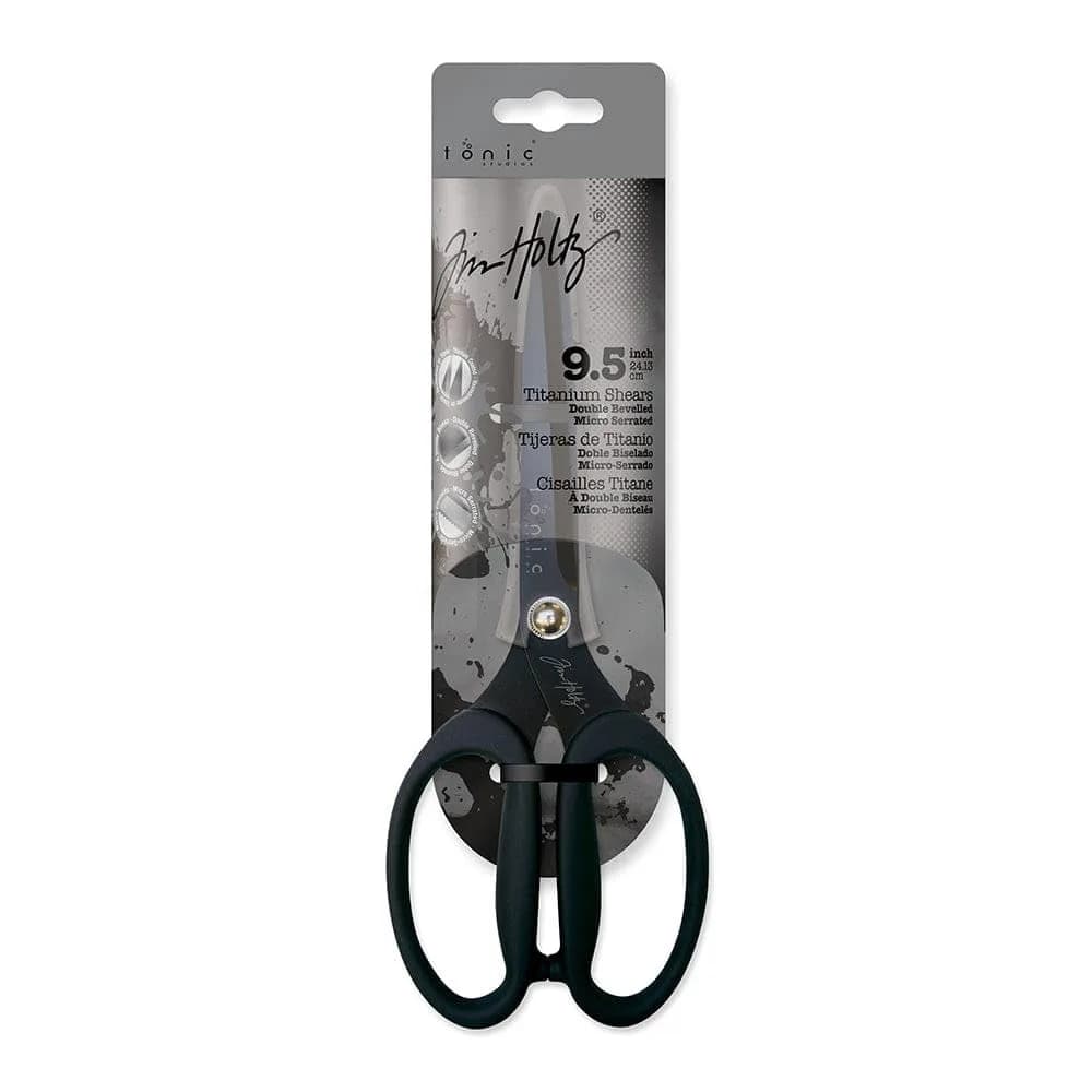 Tonic Studios Scissors All Purpose 9.5 Inch Titanium Snips | Micro Serrated, Non Stick Craft Tool - main product image