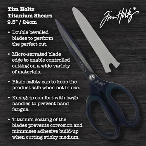 Tonic Studios Scissors All Purpose 9.5 Inch Titanium Snips | Micro Serrated, Non Stick Craft Tool thumbnail 2