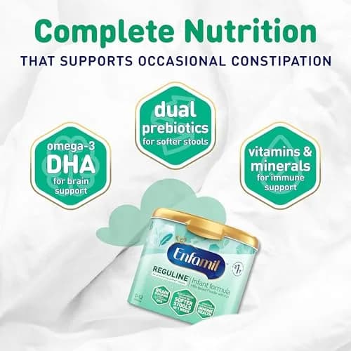 Enfamil Reguline Baby Formula for soft, comfortable stools, 19.5 Oz | Complete infant nutrition with prebiotics & DHA support thumbnail 4