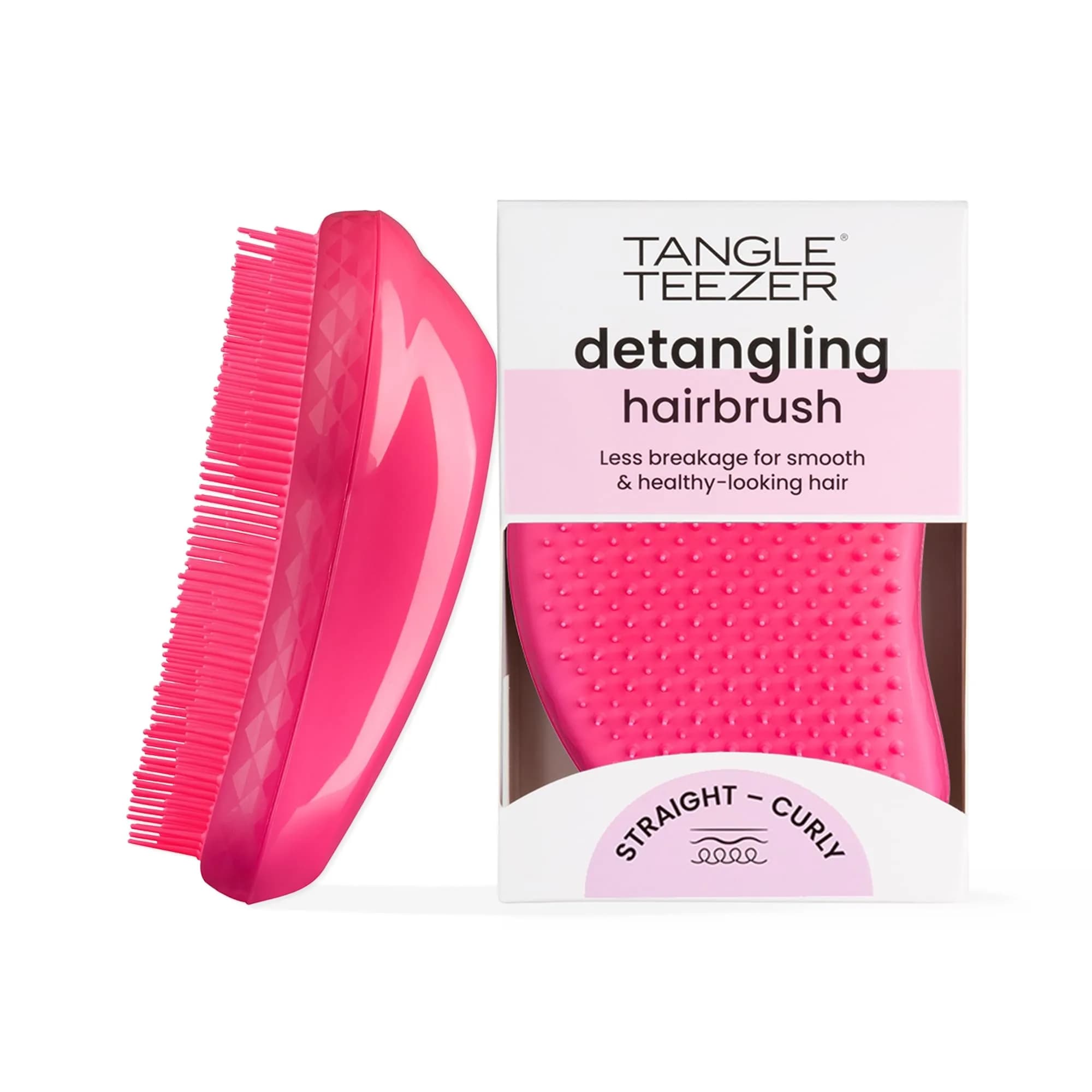 Tangle Teezer Original Detangler Brush for All Hair Types, Panther Black | Detangles Wet or Dry Hair — Pink Fizz