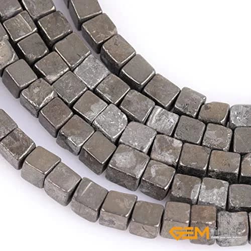 GEM-INSIDE CREATE YOUR OWN FASHION Pyrite Cube 4mm Beads | Natural Semi Precious Jewelry Stones thumbnail 4