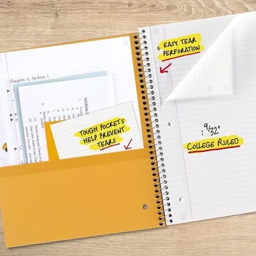 Five Star Spiral Notebook 8-1/2" x 11" 200 Sheets White | College Ruled Paper with Water Resistant Cover thumbnail 5