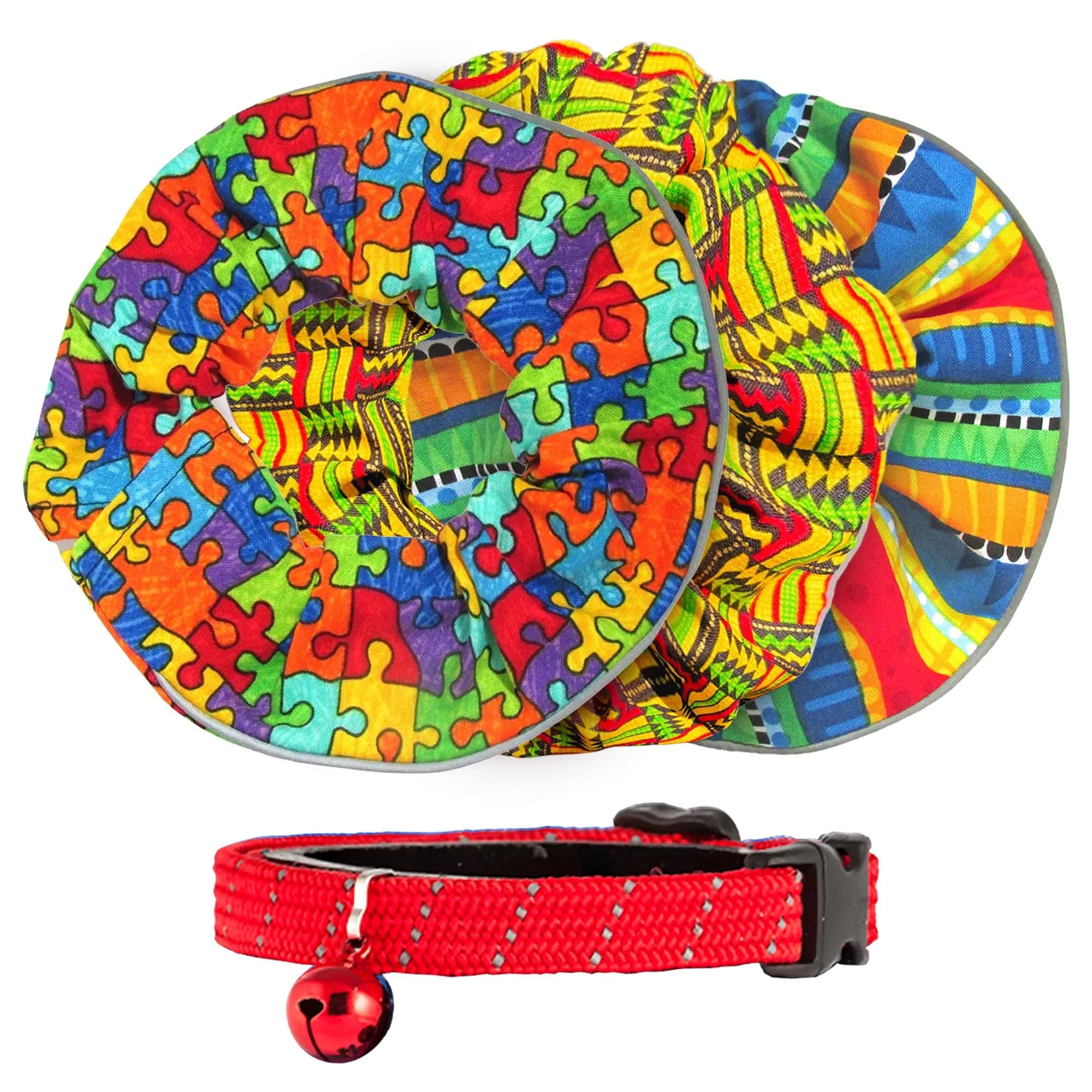 Birdsbesafe Cat Collar Cover & Breakaway Collar Set (3 Covers + 1 Collar) | Helps Birds See Cats