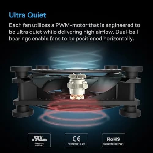 AC Infinity MULTIFAN S7 Dual 120mm USB Fan, 104 CFM, 19 dBA | UL-Certified for Electronics Cooling thumbnail 4