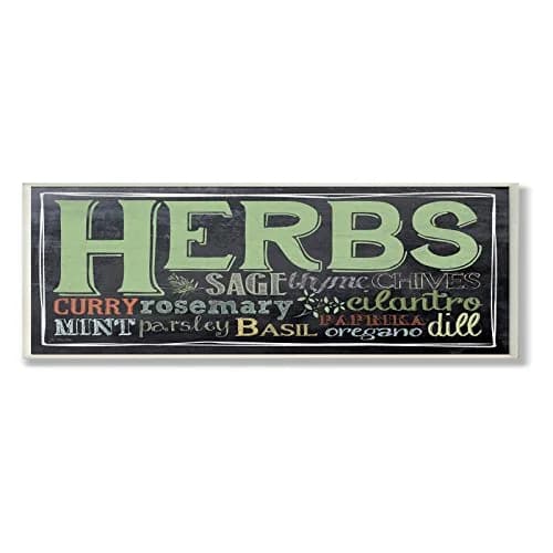 Stupell Industries Herbs Chalkboard Kitchen Wall Plaque 17"L x 7"W | Farmhouse Herb Typography thumbnail 1