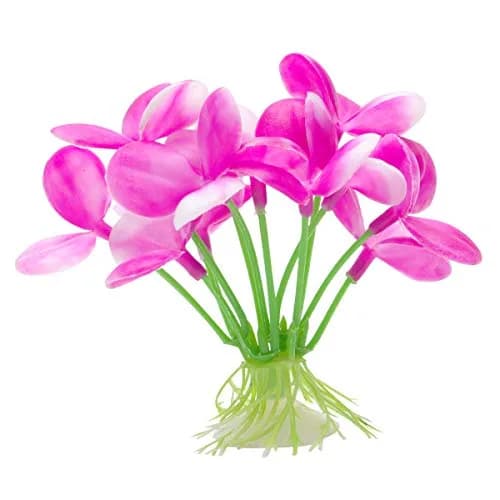 Marina Betta Pink Orchid Aquarium Plastic Plant, 2.75-Inch | Realistic Water-Current Undulation thumbnail 1