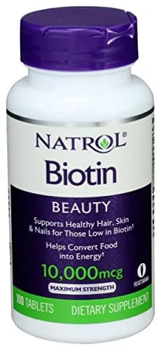 Natrol Biotin Max 10000 Mcg | Supports Hair, Skin & Nails | Vegetarian Tablets thumbnail 1