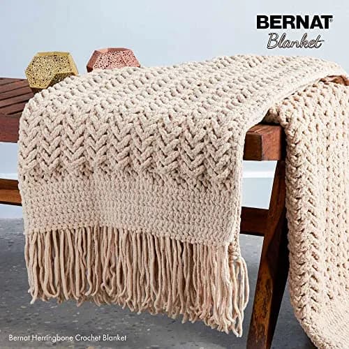 Bernat Blanket Yarn, Lilac Bush | Luxurious, Soft & Cozy Chenille-Style Yarn for Blankets & Decor thumbnail 5