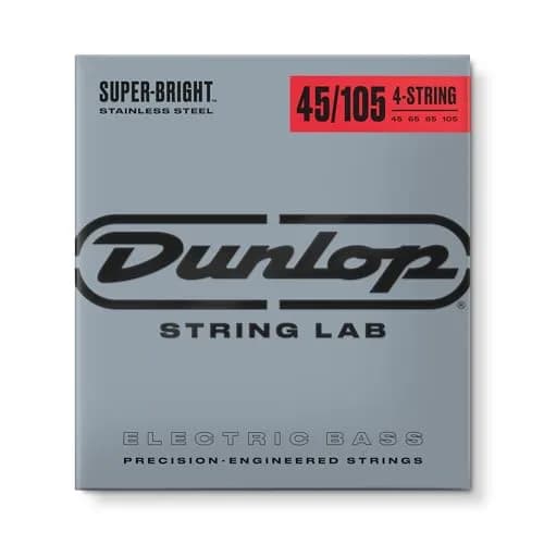 Jim Dunlop Super Bright Stainless Steel Bass Strings 45-105 Gauge | Assertive Groove with Cutting Highs thumbnail 1