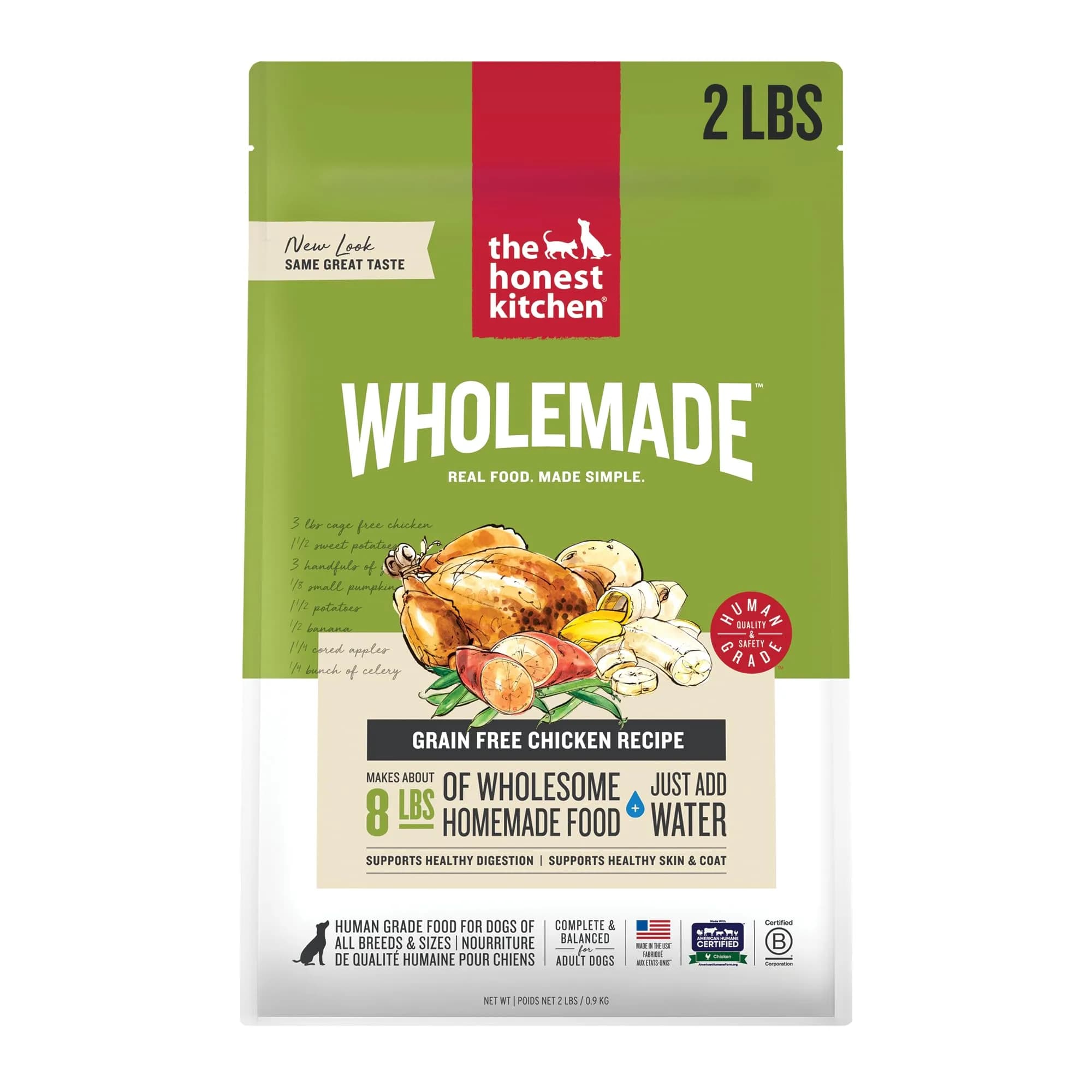 The Honest Kitchen Wholemade Grain Free Beef Recipe Dehydrated Dog Food 10 lb (4.54 kg) | Makes 40 lbs of Wholesome Food — Chicken