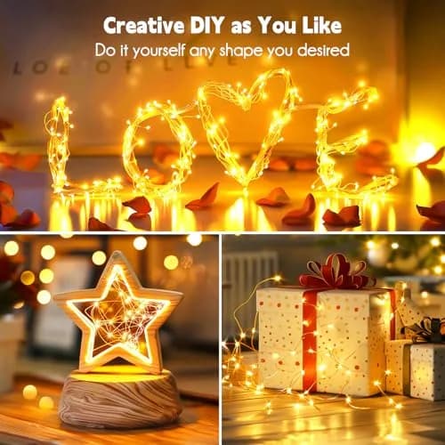 Minetom Warm White LED String Lights 33ft (10m) | 100 LEDs, IP44 Waterproof, Flexible Copper Wire thumbnail 3