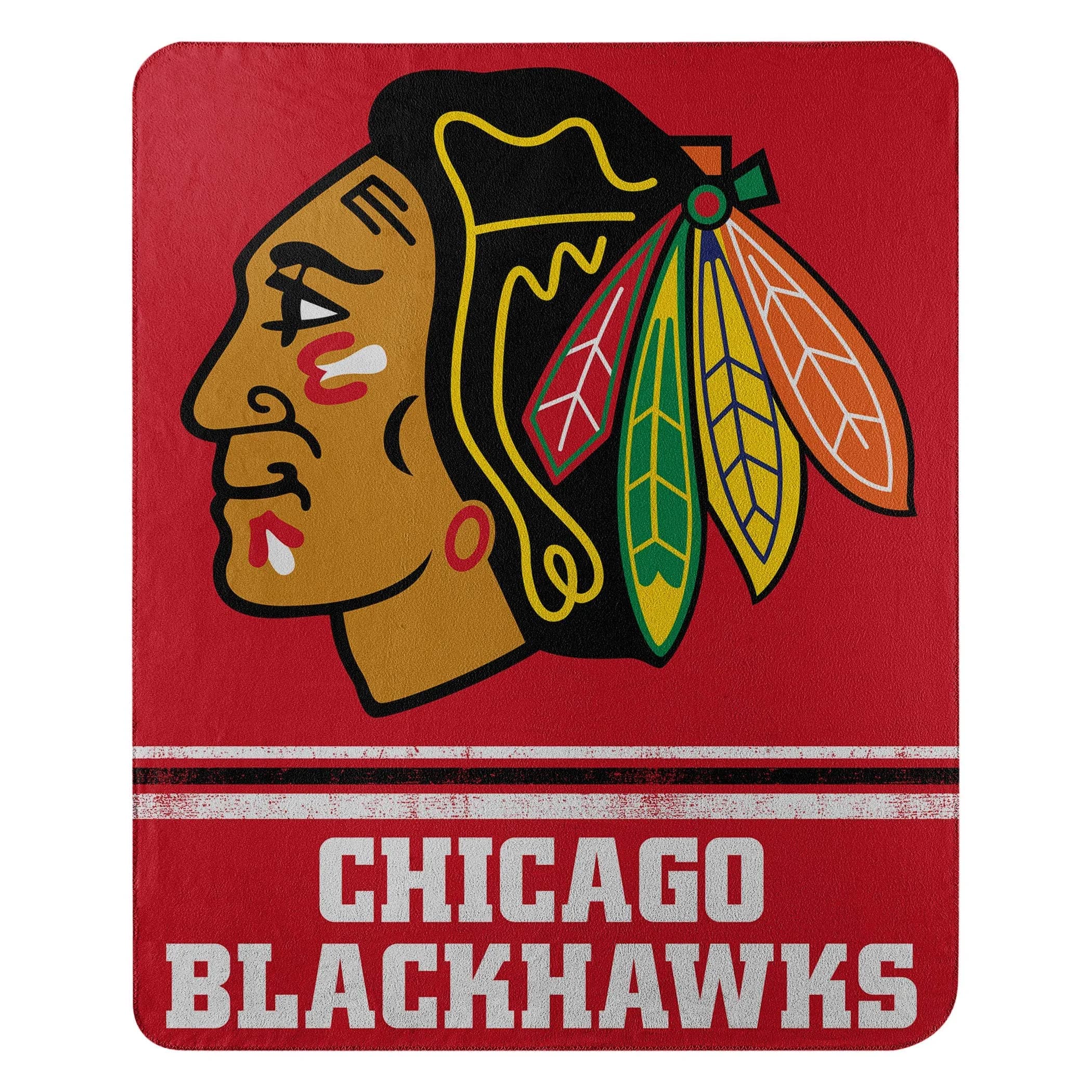 Northwest Chicago Blackhawks Fleece Throw Blanket 50" x 60" | Officially Licensed NHL Fan Gear - main product image