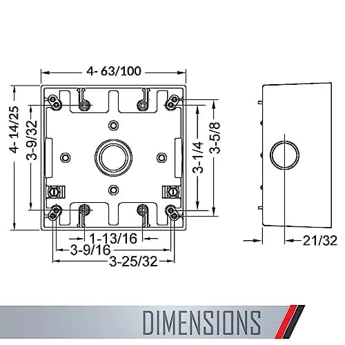TayMac DB375WH 2-Gang Weatherproof Box 11.8cm (4.63in) White | Seamless Die Cast Metal Construction thumbnail 3