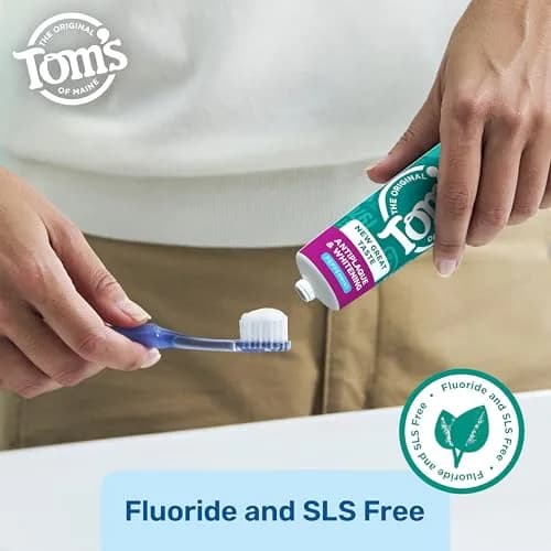 Tom's of Maine Antiplaque and Whitening Toothpaste, Peppermint, 2 x 156g (5.5 oz) | Fluoride-Free Natural Whitening thumbnail 5