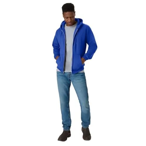 Hanes Mens Hoodie Ecosmart Fleece Full-zip Deep Royal S | Casual Athletic Hoodie for Men thumbnail 4
