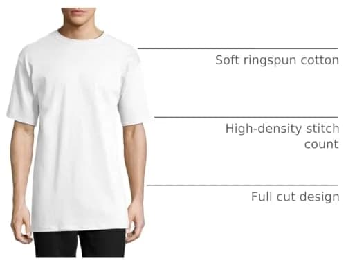 Hanes Heavyweight Cotton Crewneck T-shirt 2 Pack | Tall Sizes Available thumbnail 4