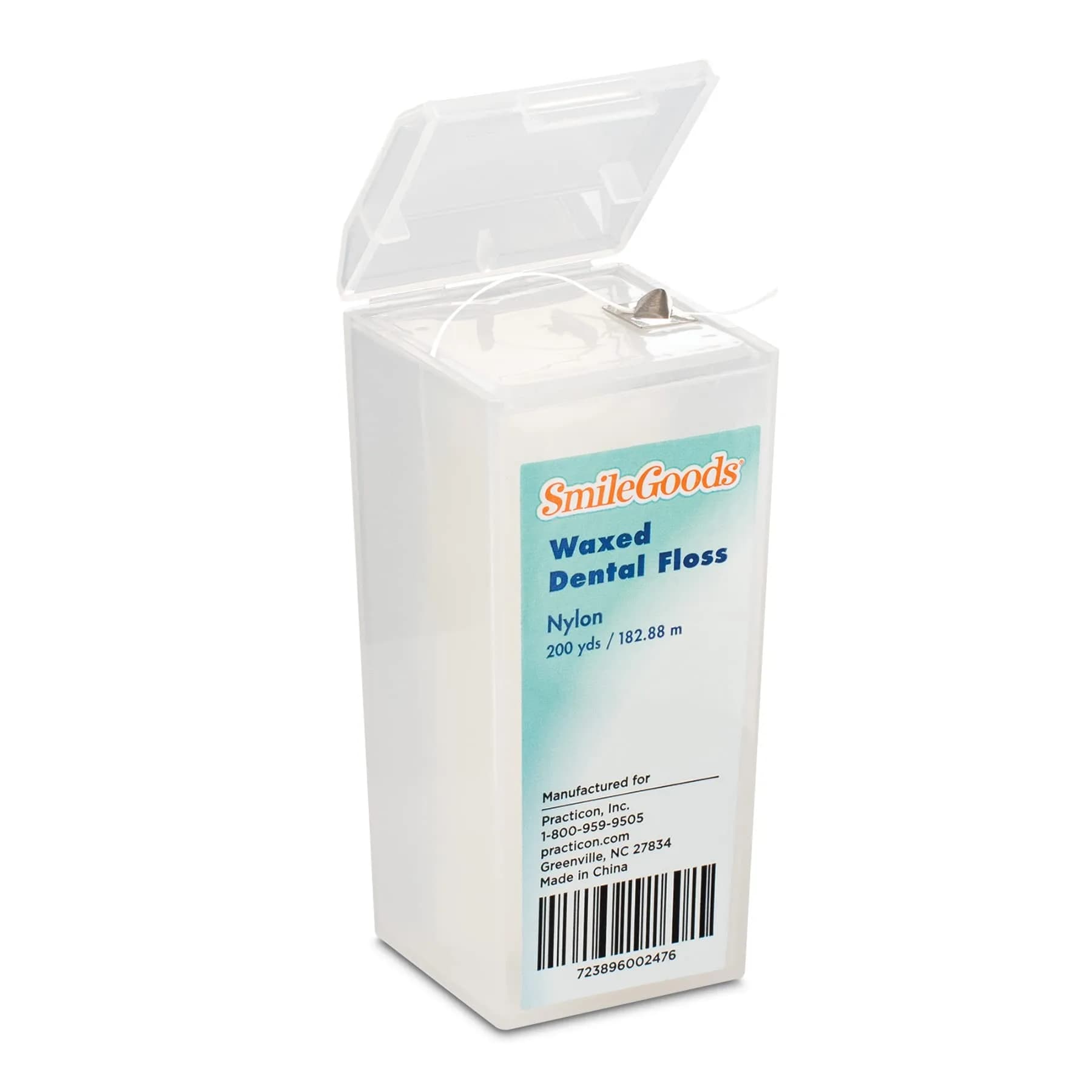 Practicon SmileGoods Unwaxed Dental Floss 600 ft (182.88 m) | Shred Resistant Nylon — Waxed Unflavored