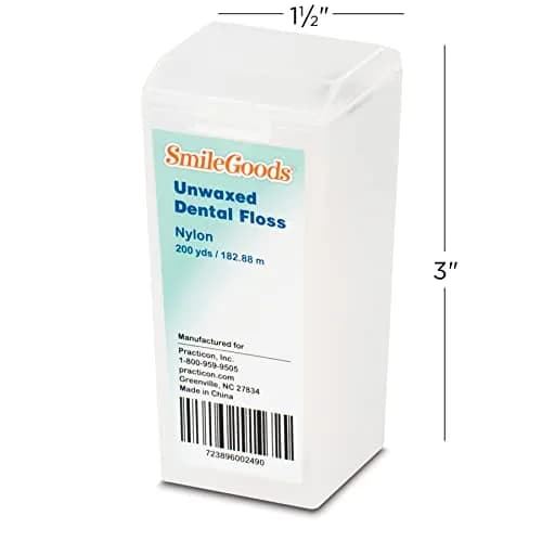Practicon SmileGoods Unwaxed Dental Floss 600 ft (182.88 m) | Shred Resistant Nylon thumbnail 3