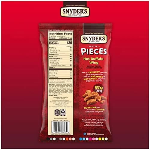 Snyder's of Hanover Hot Buffalo Wing Flavored Pretzels 8 Oz | Spicy Sourdo... (120c) thumbnail 6
