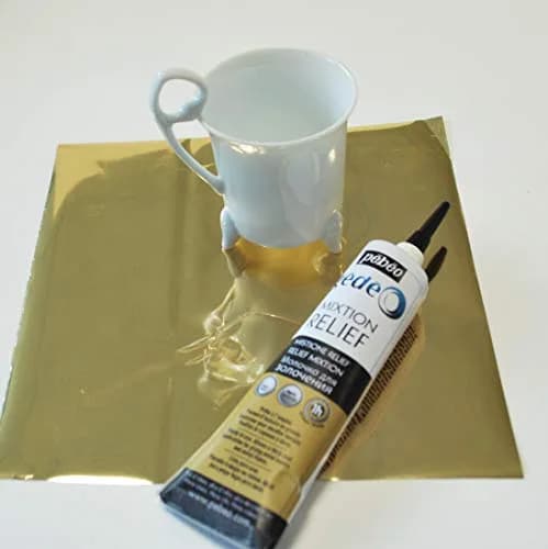 PEBEO Gédéo Mirror Effect Gold Leaves Adhesive Sheet - 12 Sheets, 5 ½ x 5 ½ Inches | Gold Leaf for Art & Decor thumbnail 4
