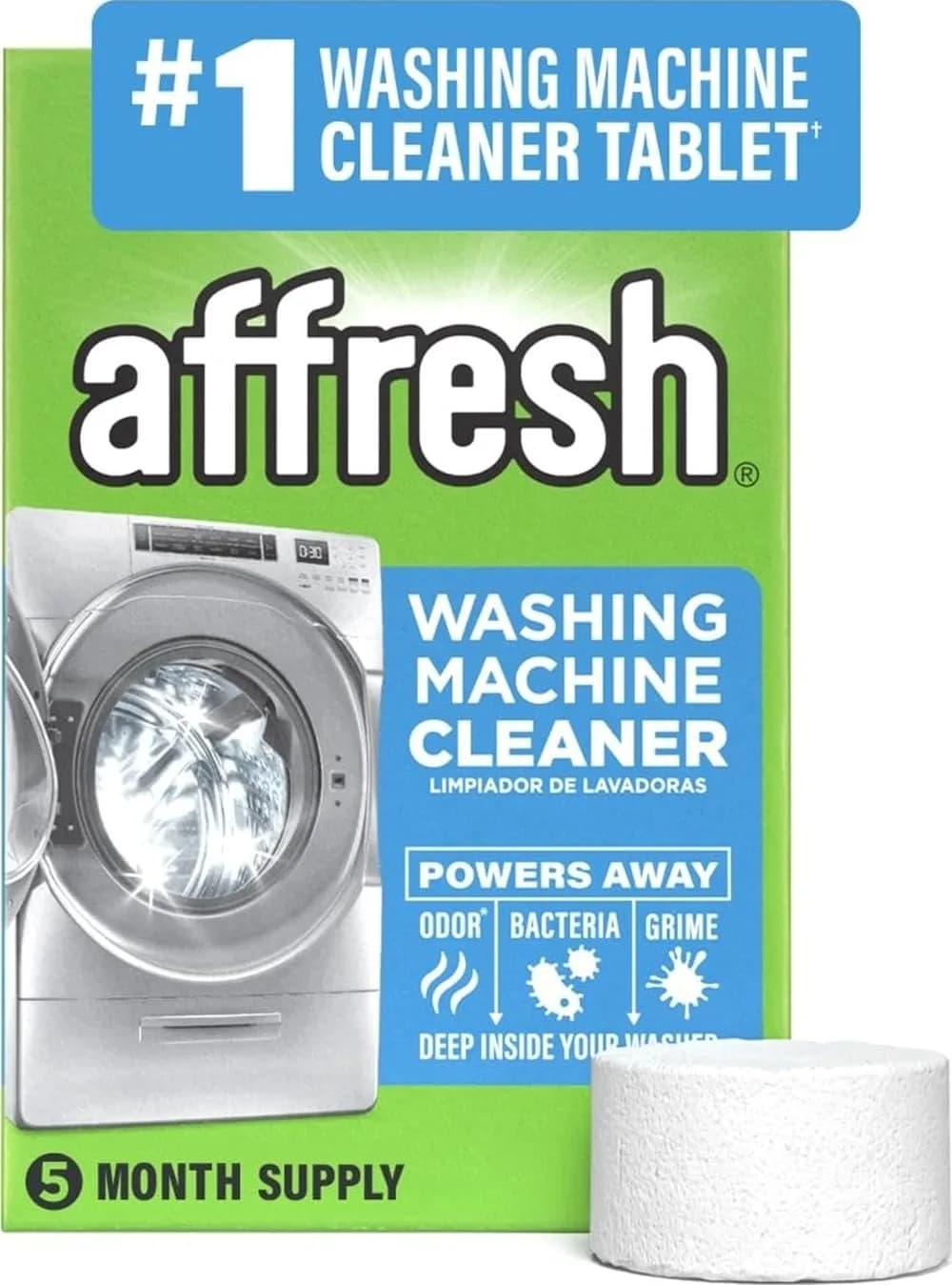 Affresh Washing Machine Cleaner Tablets, 5 Count | Eliminates Odors & Grime