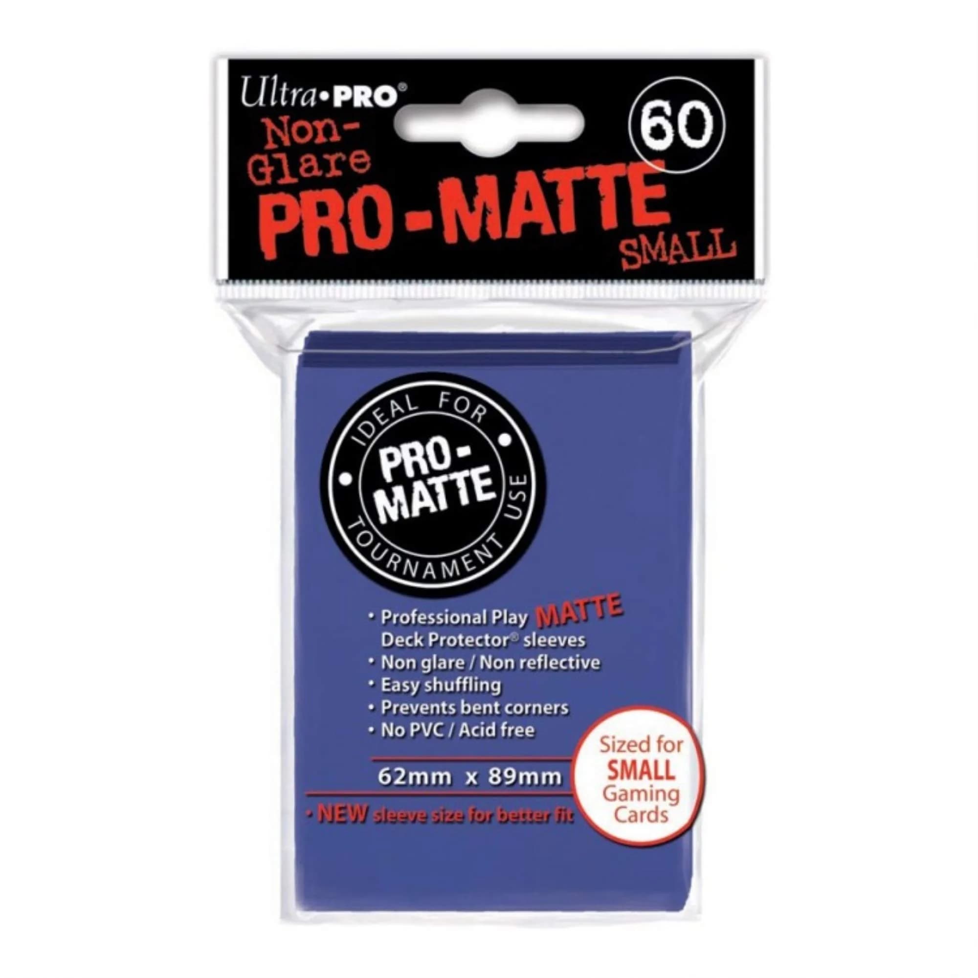Ultra Pro PRO-Matte Small Deck Protector Sleeves for Yu-Gi-Oh and Cardfight Vanguard - White (60 ct.) | Non-glare archival-safe sleeves — Blue