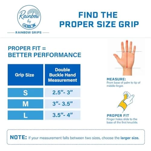 Gibson Athletic Rainbow Gymnastics Grips for Beginners, Medium, 2-Pack | Leather Hand Protection with Hook & Loop Closure thumbnail 2